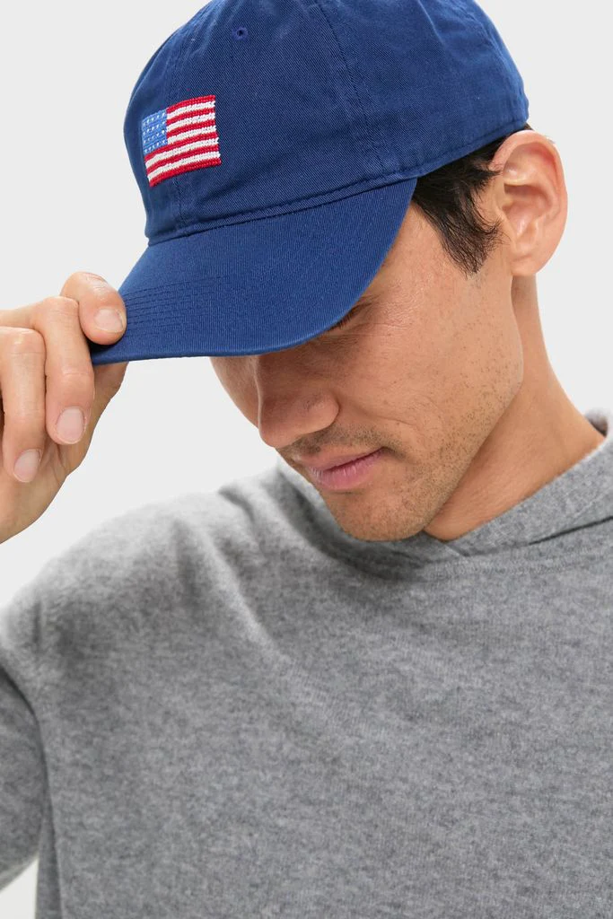 Navy American Flag Needlepoint Hat - Image 2