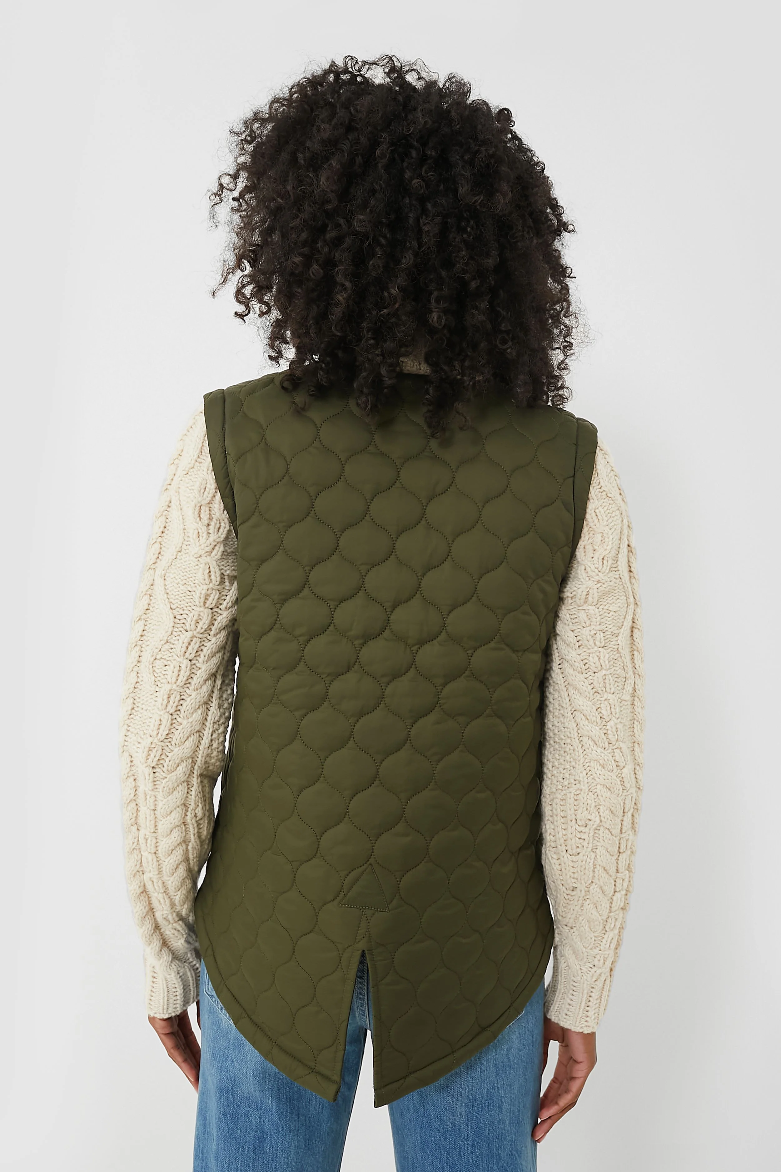 Army and Oatmeal Patra Mixed Media Jacket - Image 4