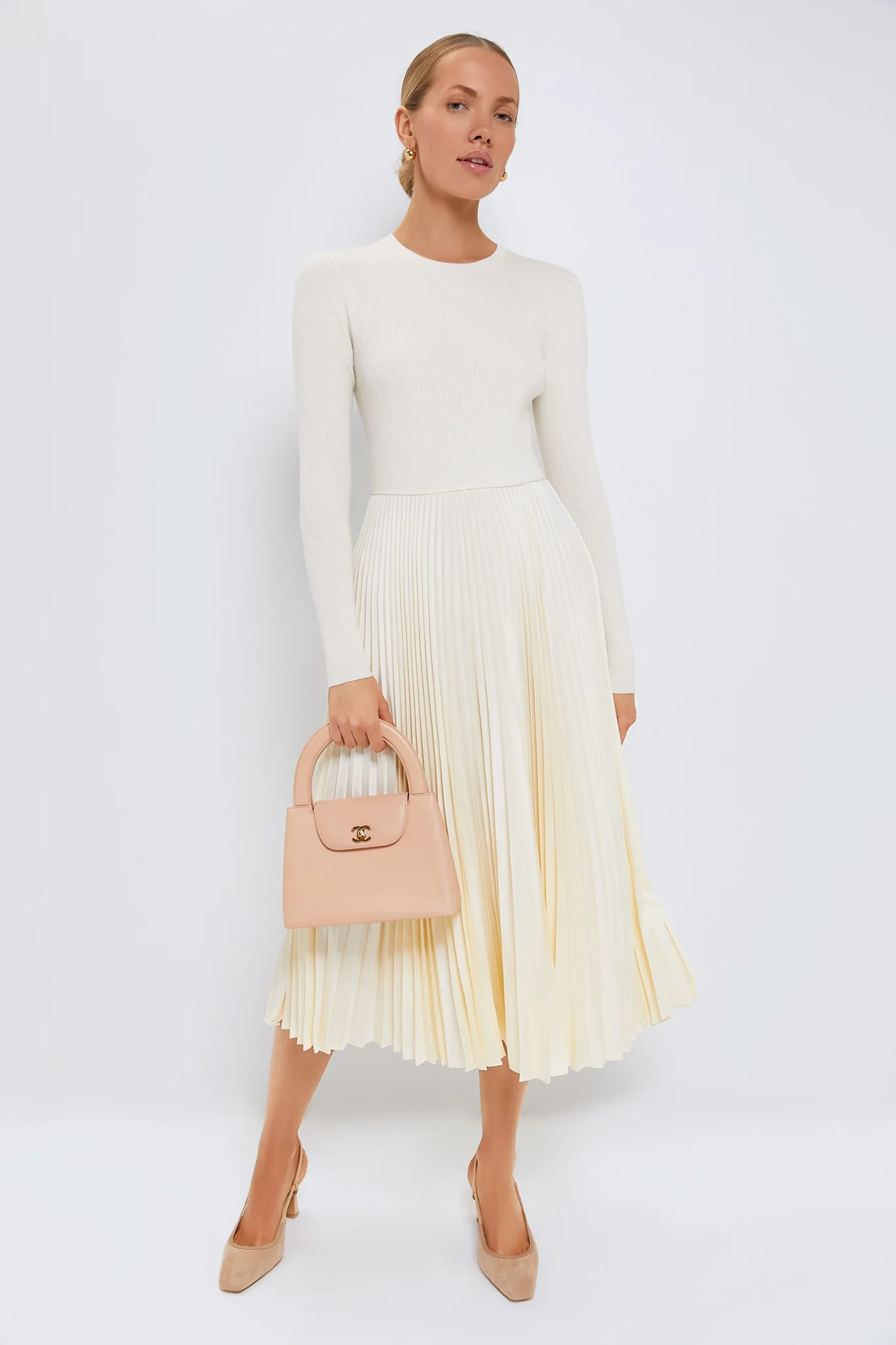 Authentic Cream Long Sleeve Day Dress - Image 2