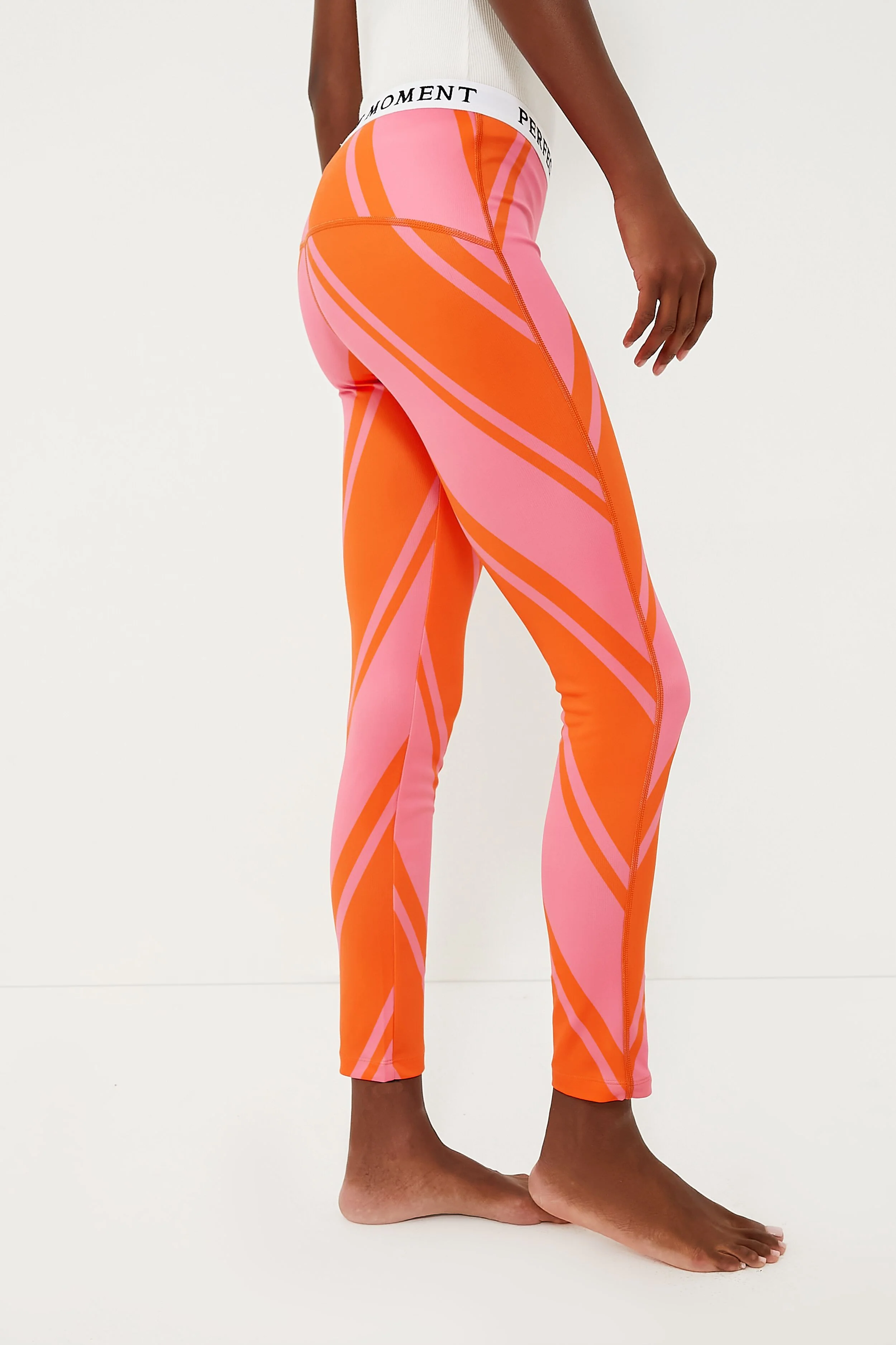 Azalea Pink and Orange Chevron Print Thermal Pant - Image 3