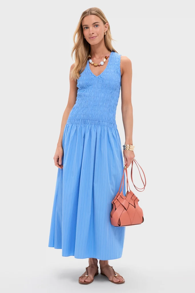 Azul Mico Pinstripe Palomar Midi Dress - Image 3