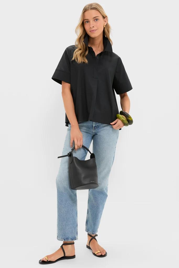 Black Cotton Adams Shirt - Image 2
