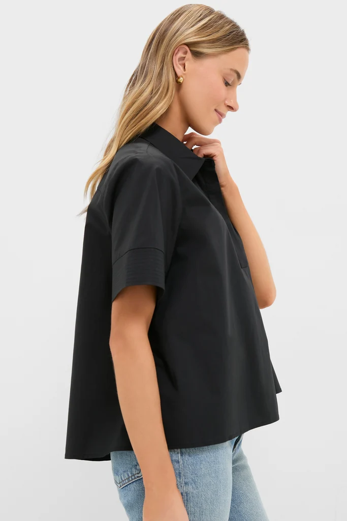 Black Cotton Adams Shirt - Image 3