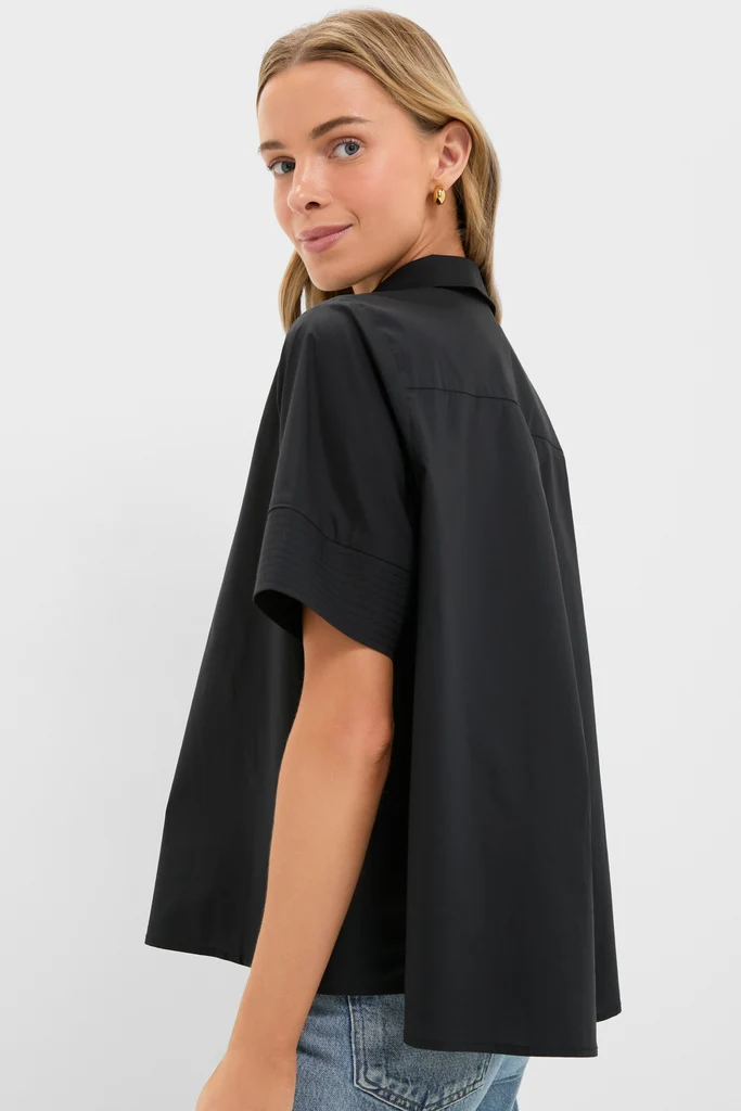 Black Cotton Adams Shirt - Image 4