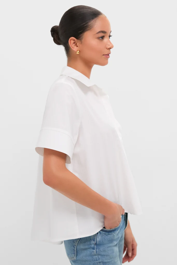 White Cotton Adams Shirt - Image 3