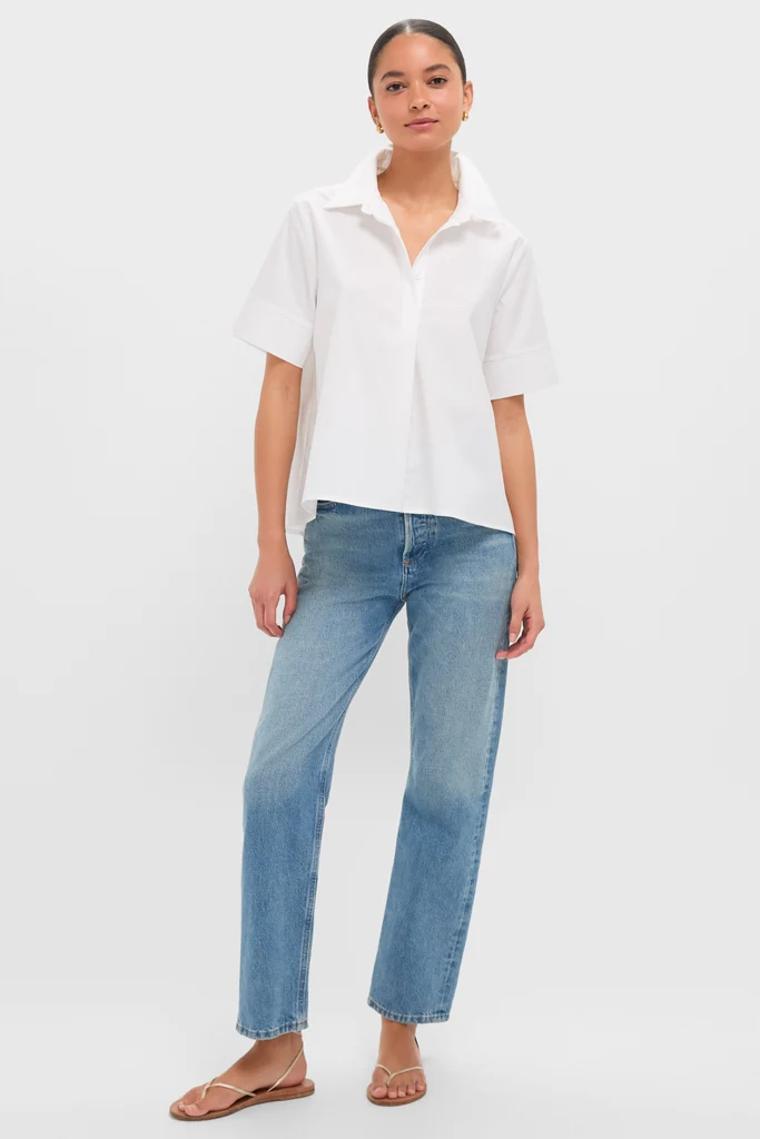 White Cotton Adams Shirt - Image 6