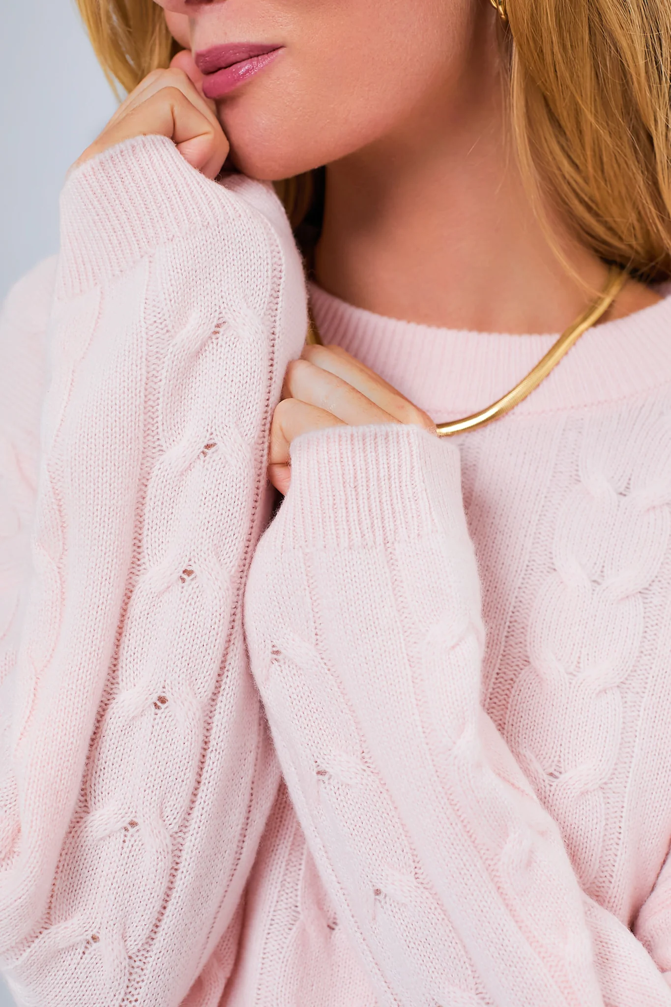 Ballet Slipper Cashmere Eloise Cable Knit Boyfriend Crewneck - Image 5