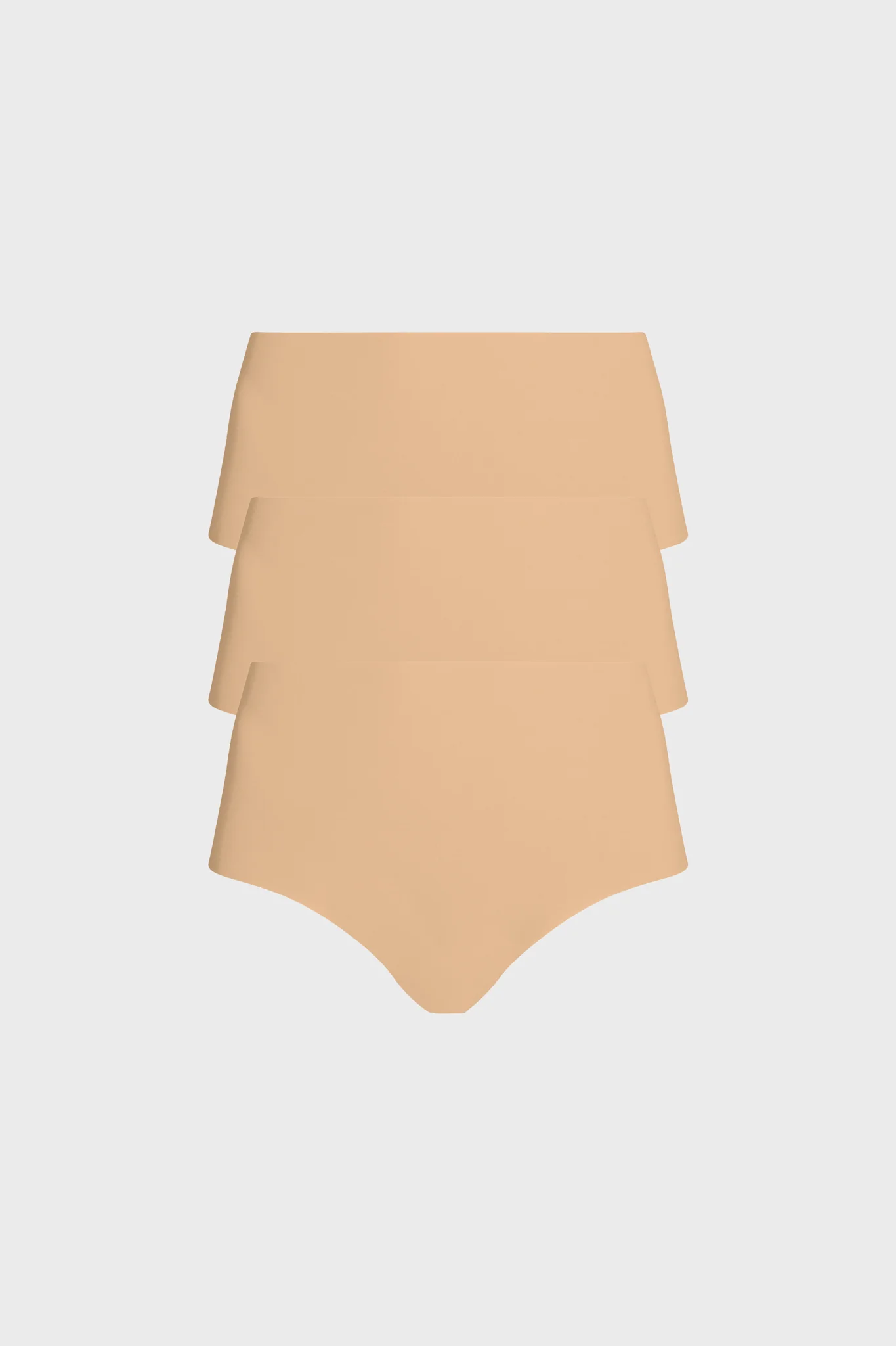 Beige Classic High Rise Bikini 3 Pack