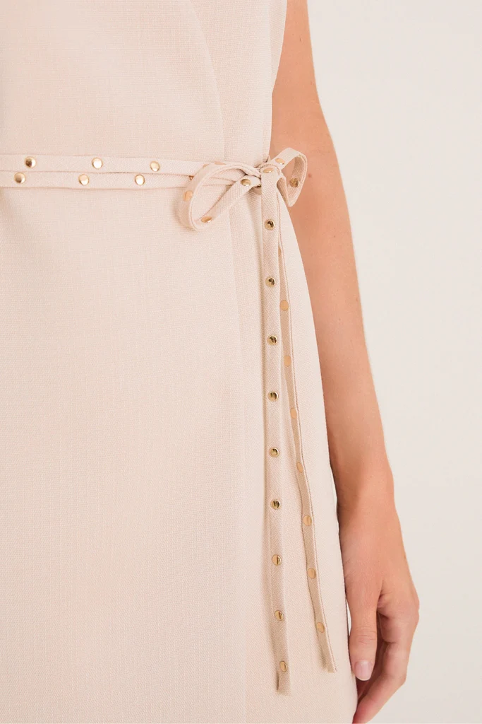 Beige Studded Belt Wren Wrap Dress - Image 2