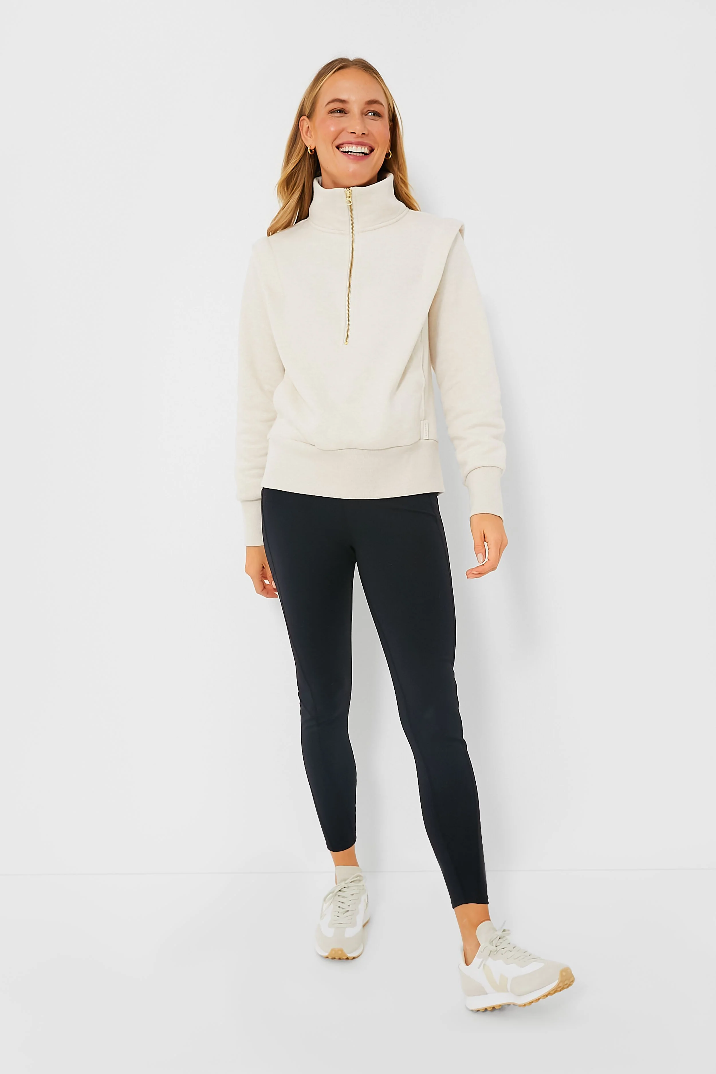 Birch Marl Darah Half Zip Sweat - Image 6