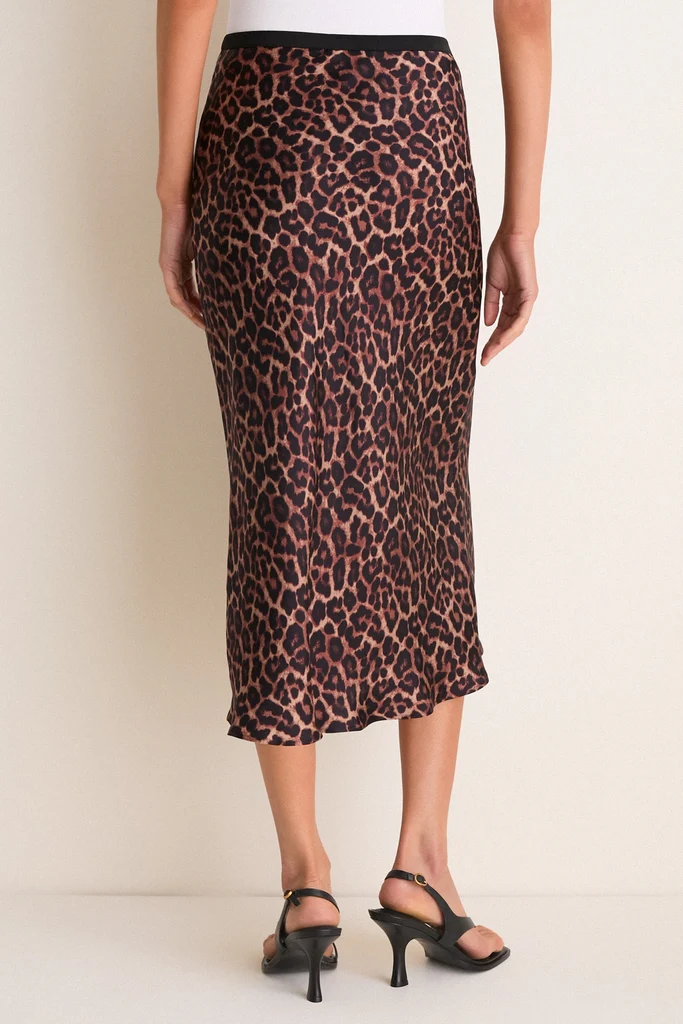 Black and Brown Printed Bar Silk Skirt - Image 4
