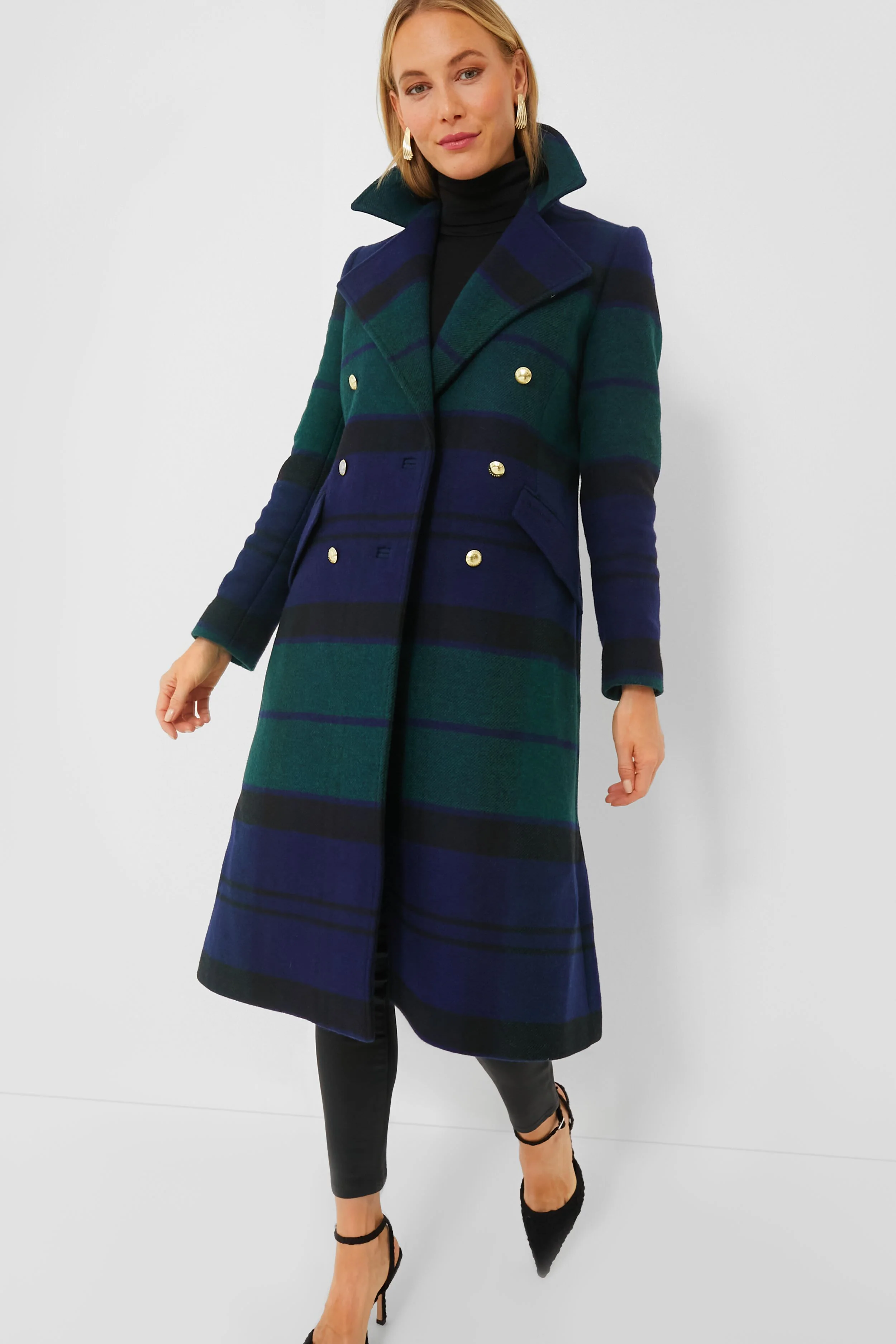 Black and Sage Tartan Marlene Wool Jacket - Image 2