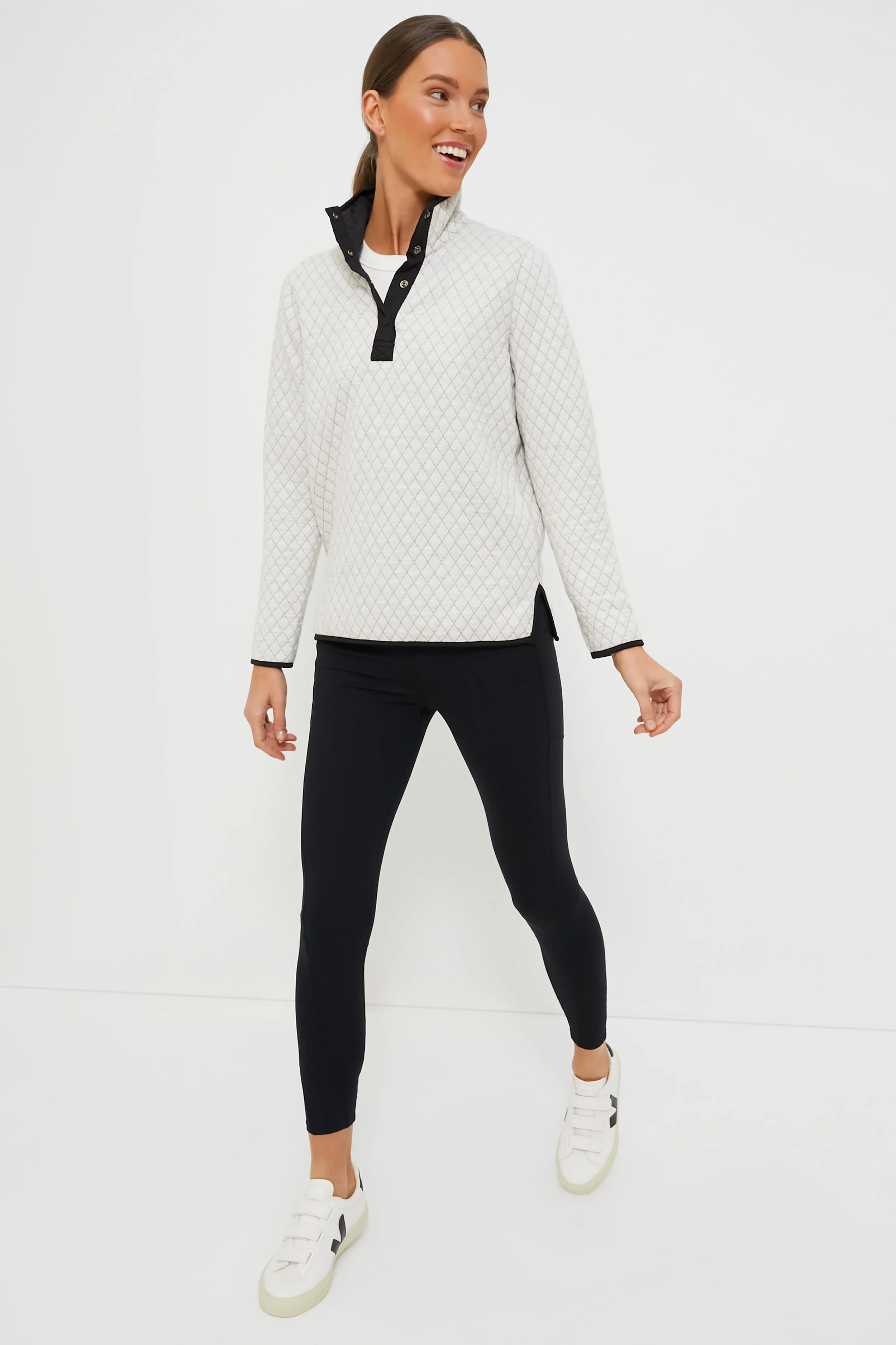 White and Black Corbet Reversible Pullover - Image 7