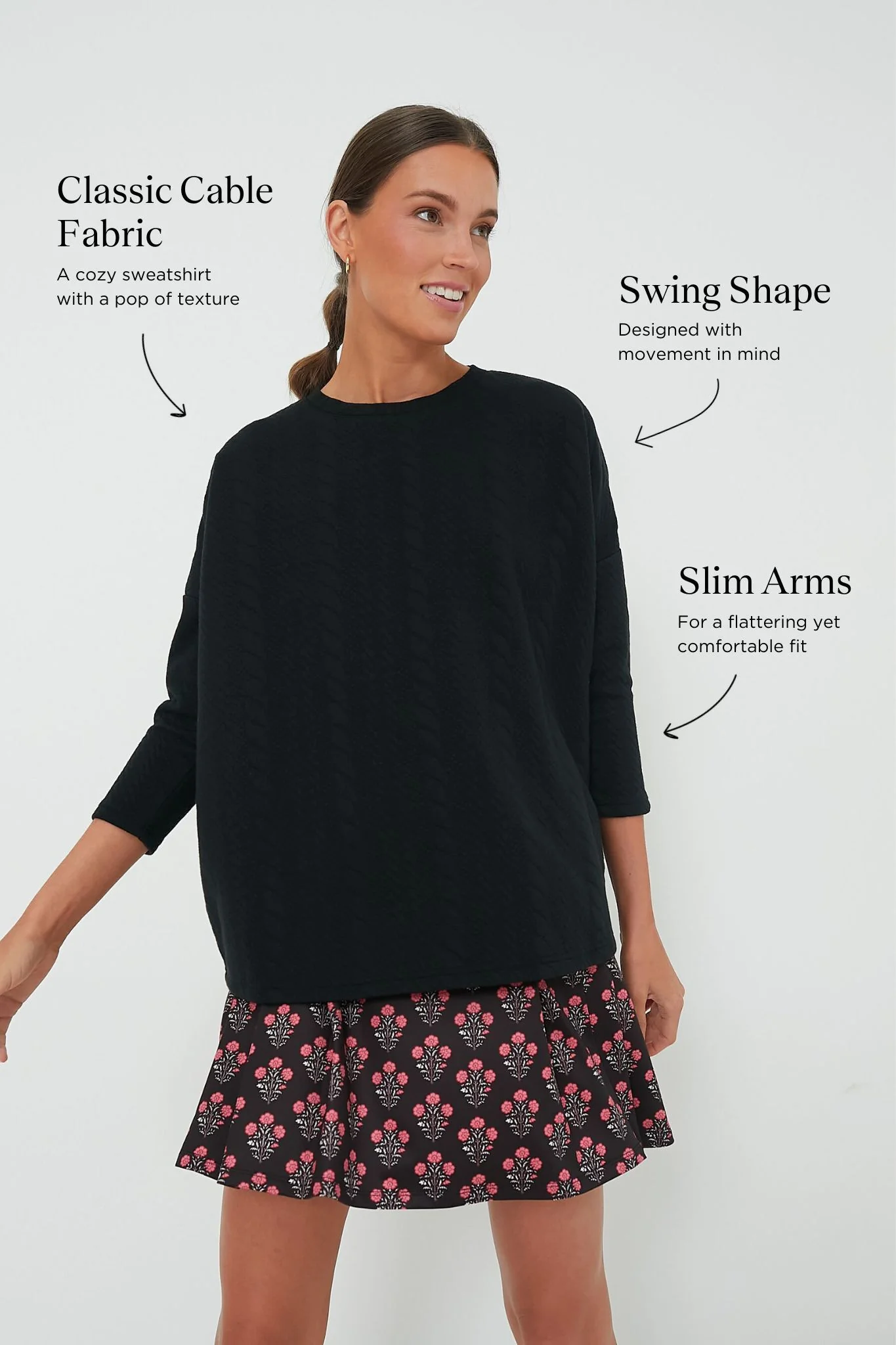 Black Cable Ally Swing Sweatshirt - Image 7