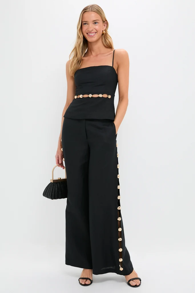 Black Cayman Wide Leg Pants - Image 2