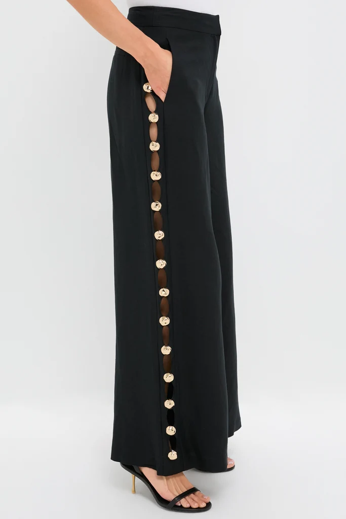Black Cayman Wide Leg Pants - Image 3
