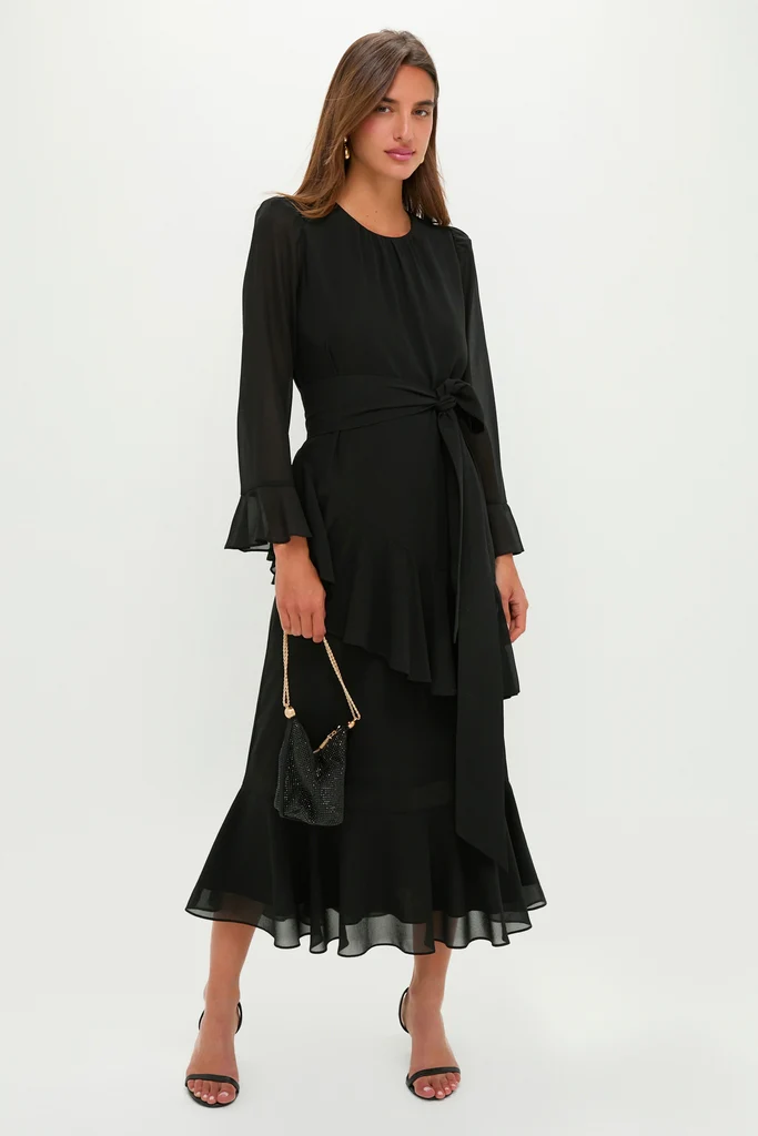 Black Chiffon Sasha Dress - Image 2
