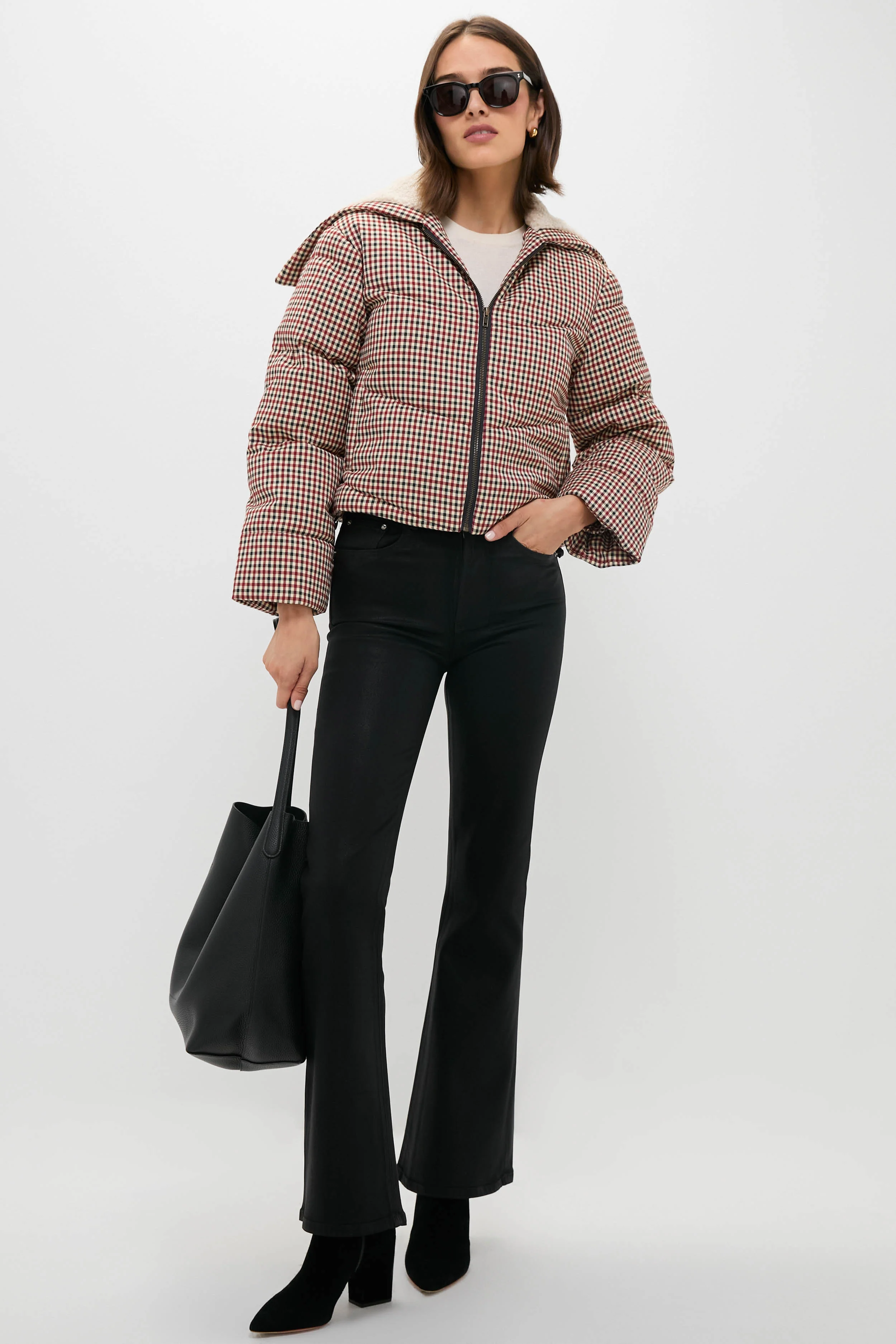 Black Coated High Rise Gigi Skinny Flare - Image 2