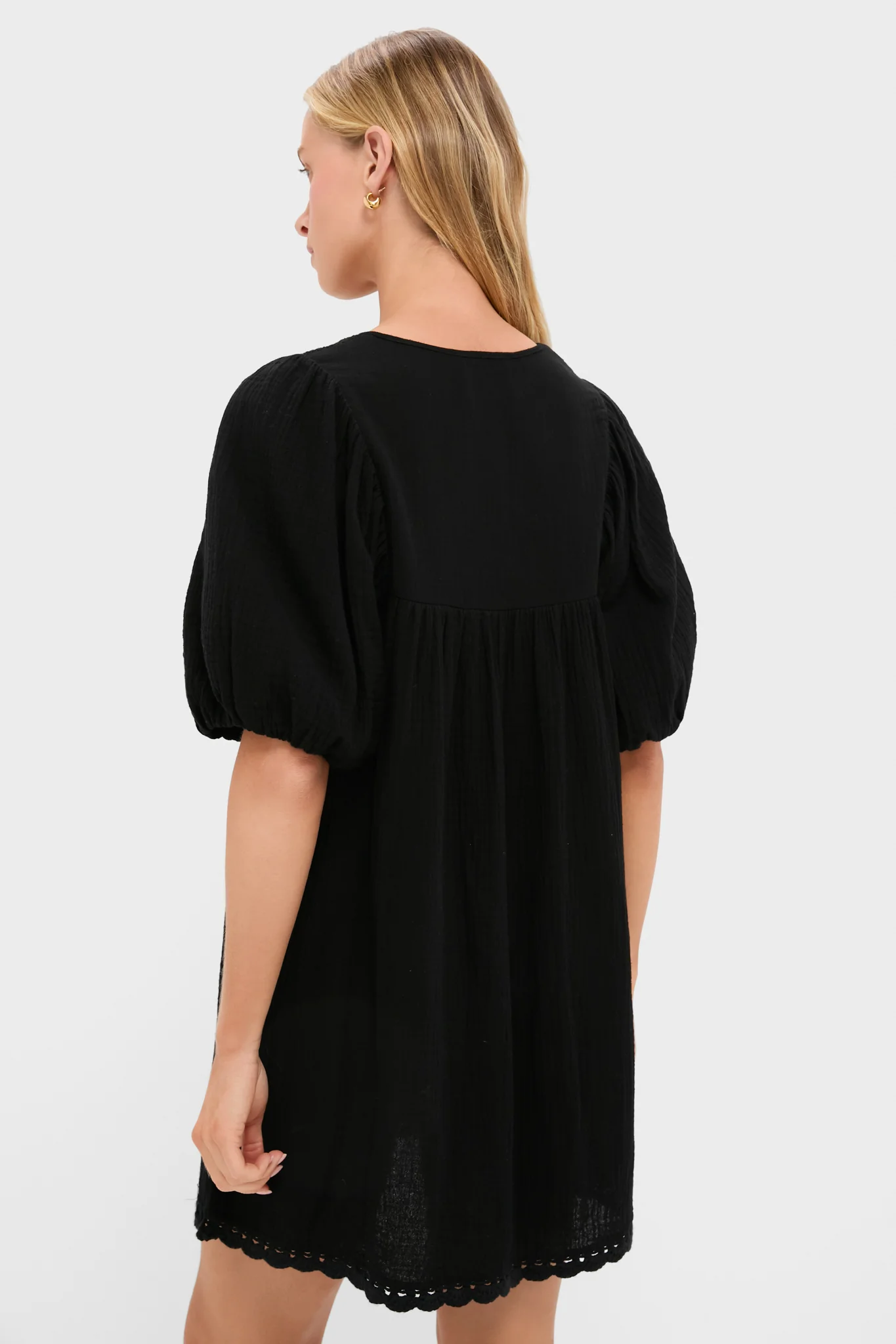 Black Crochet Diana Mini Dress - Image 4