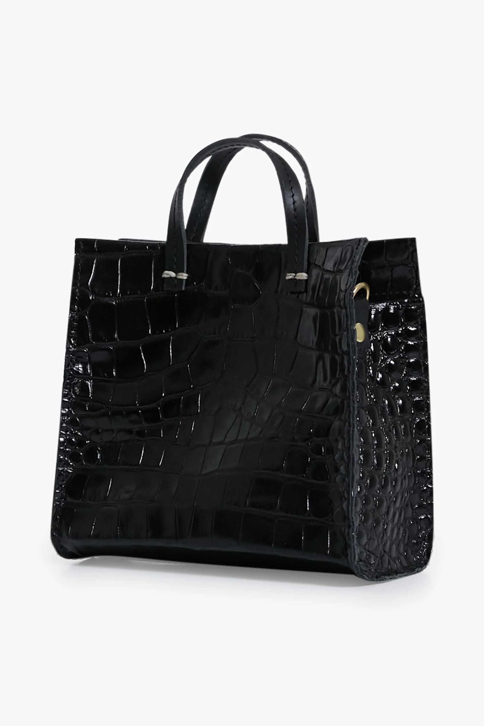 Black Croco Simple Tote Bebe - Image 4