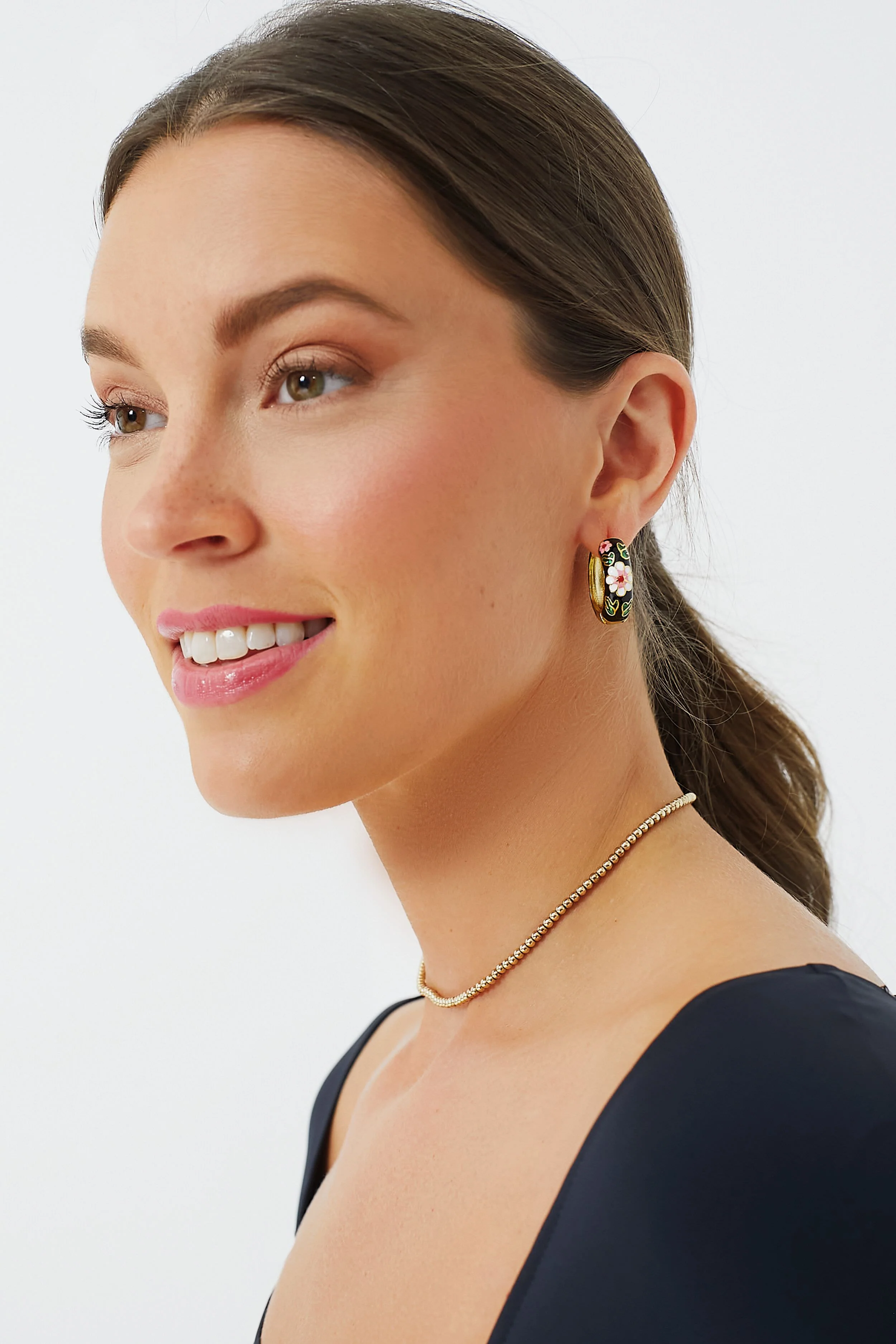 Black Deco Hoops - Image 2