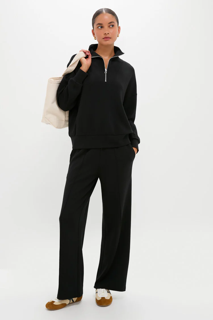 Black Hawley Half Zip Sweat - Image 2