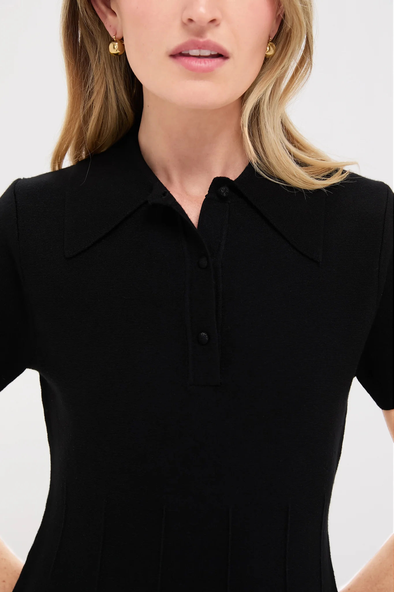 Black Knit Renata Polo Dress - Image 5