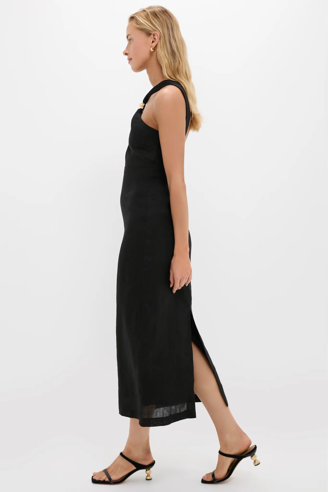 Black Linen Francis Maxi Dress - Image 4