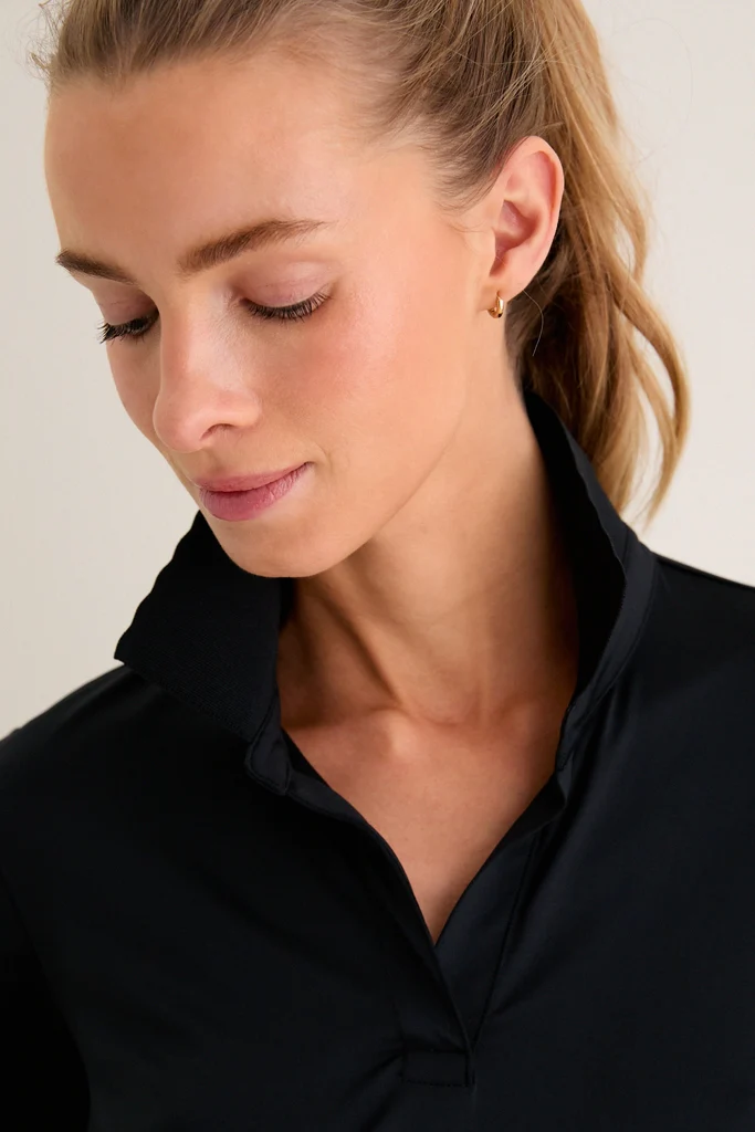 Black Long Sleeve Performance Jersey Caroline Polo - Image 5