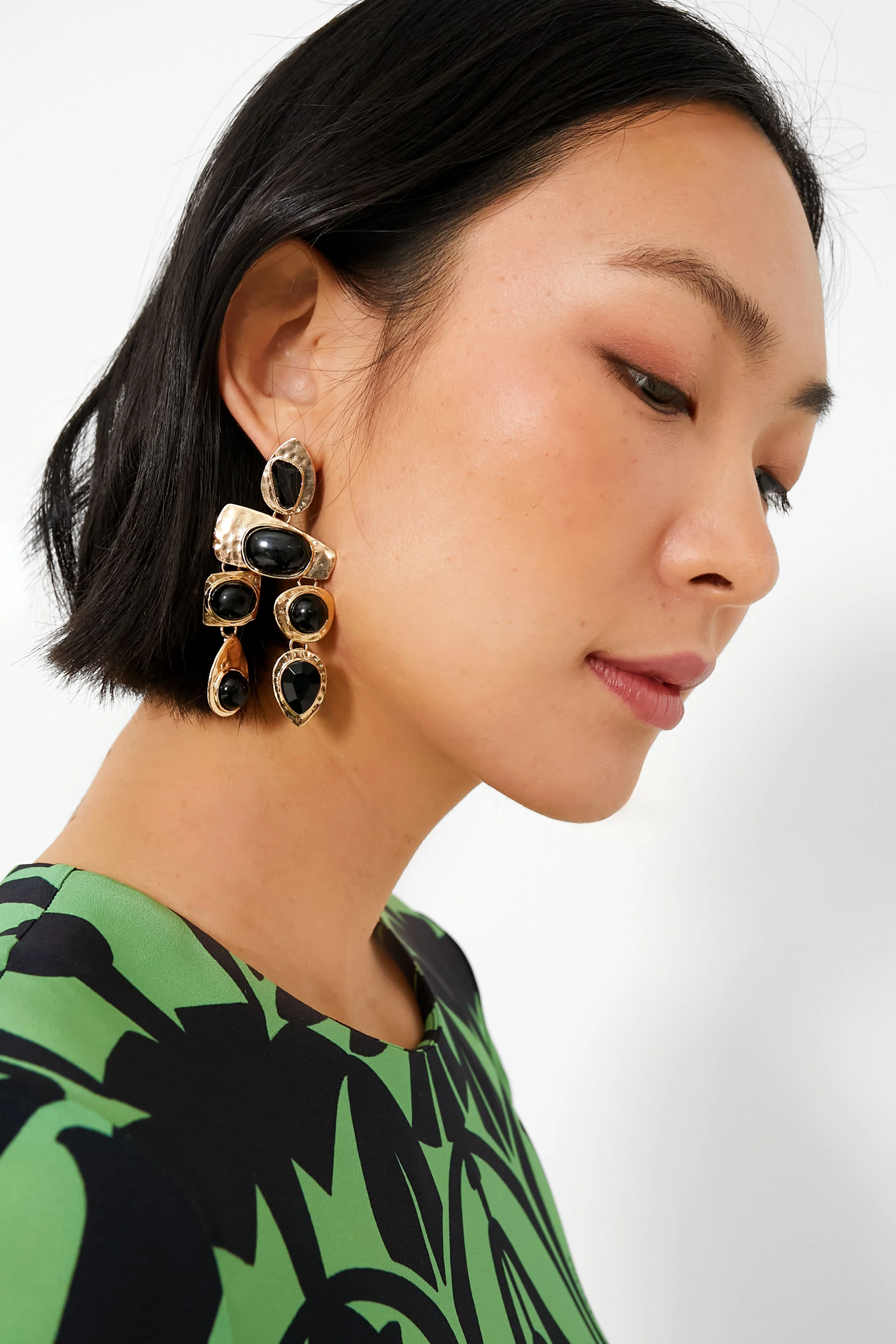 Black Multi Stone Earrings - Image 3