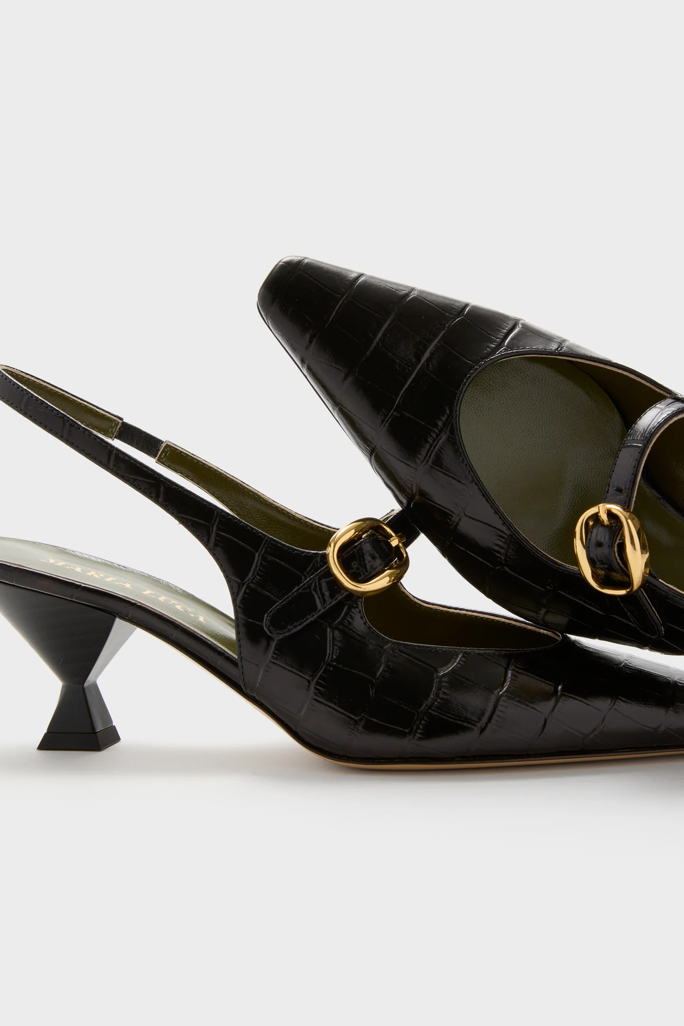 Black Natalia Sling Back Heels - Image 5