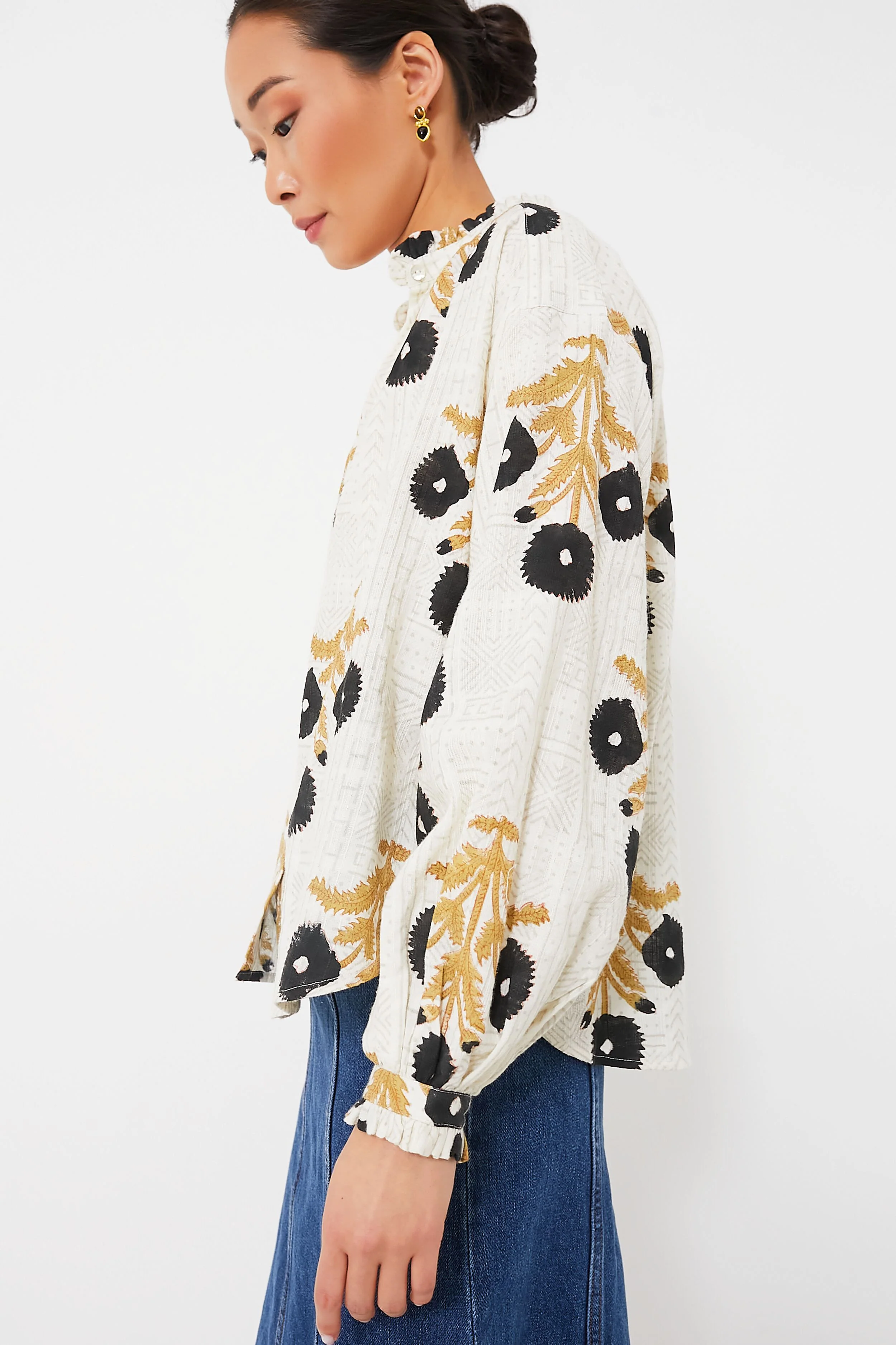Black Noir Triple Bloom Blouse - Image 3