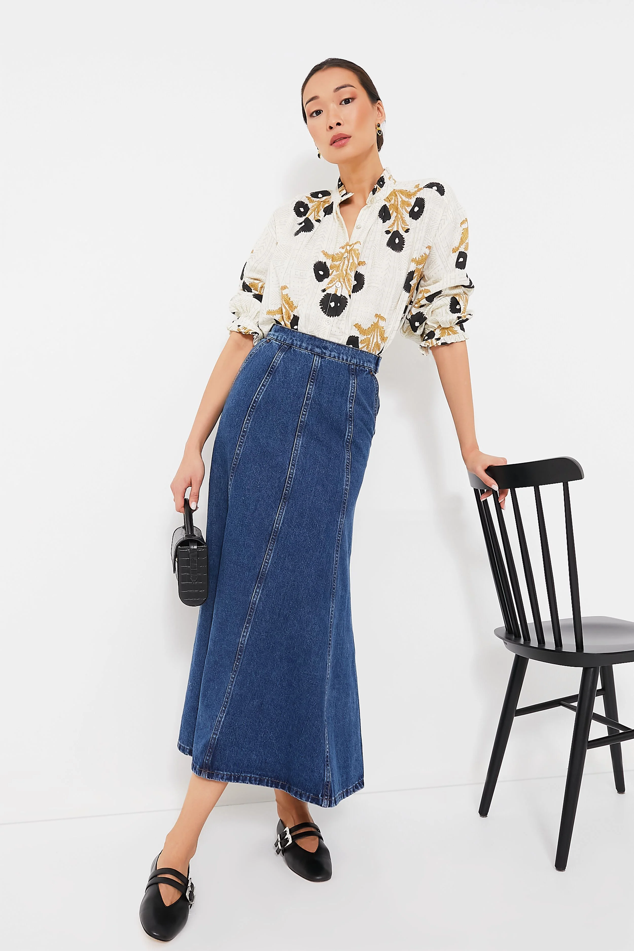 Black Noir Triple Bloom Blouse - Image 6
