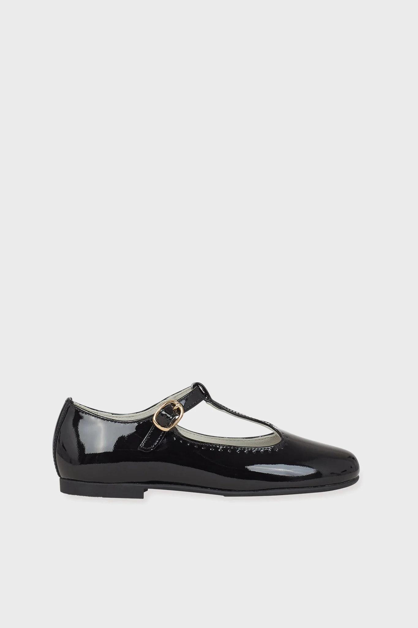 Black Patent Leather T Bar Shoes - Image 5