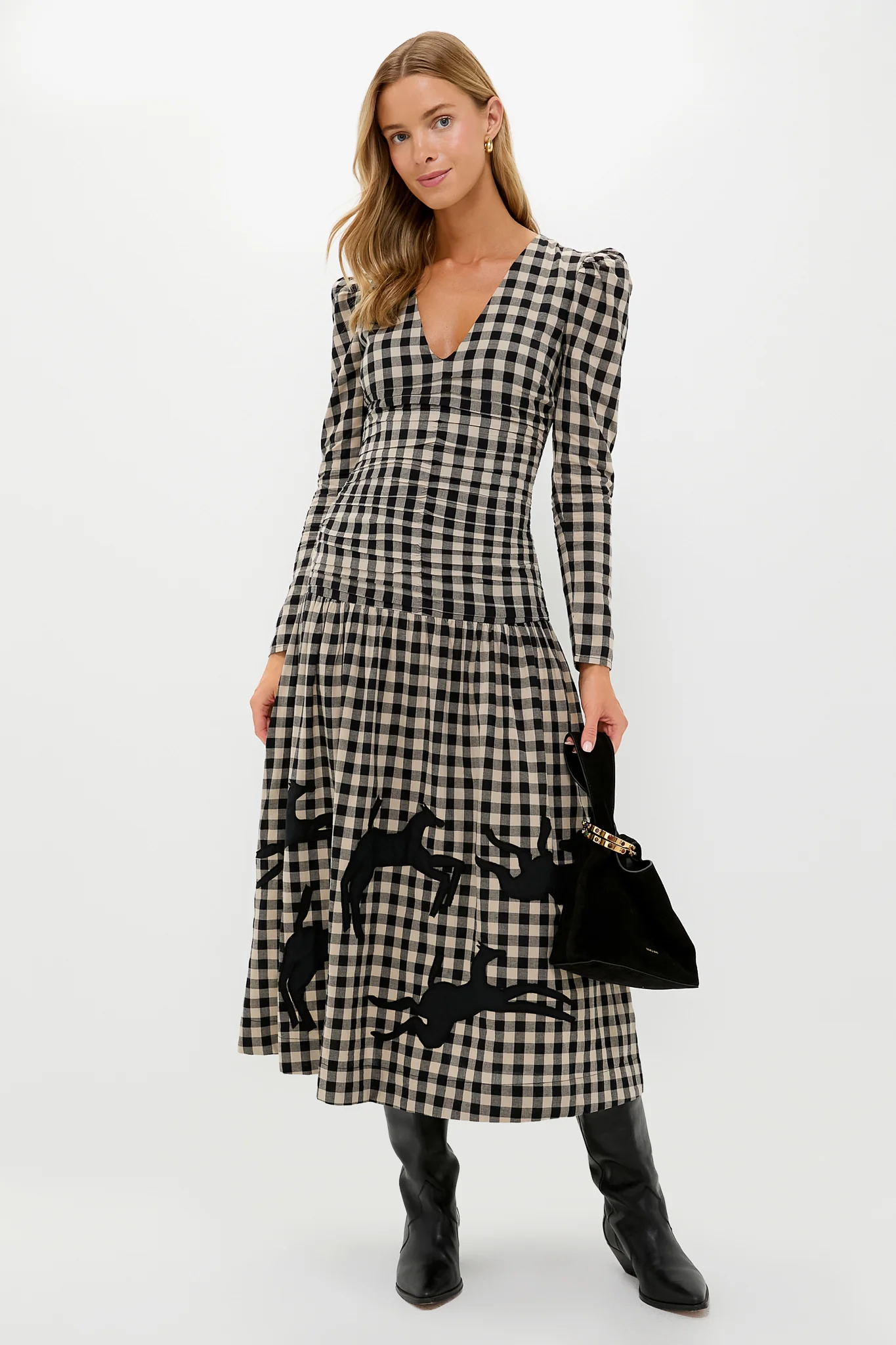 Black Plaid Malika Midi Dress - Image 2