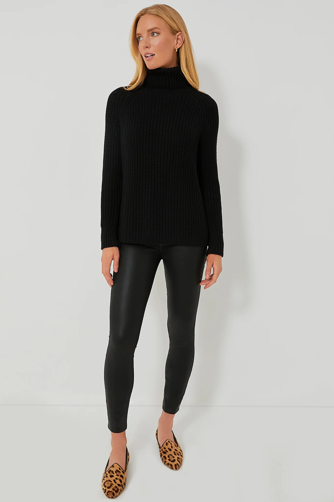 Black Shaker Turtleneck Sweater - Image 6