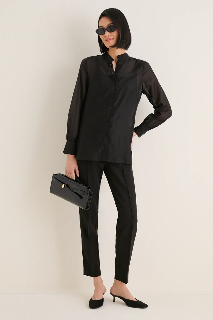 Black Sheer Organza Camelot Tunic - Image 2