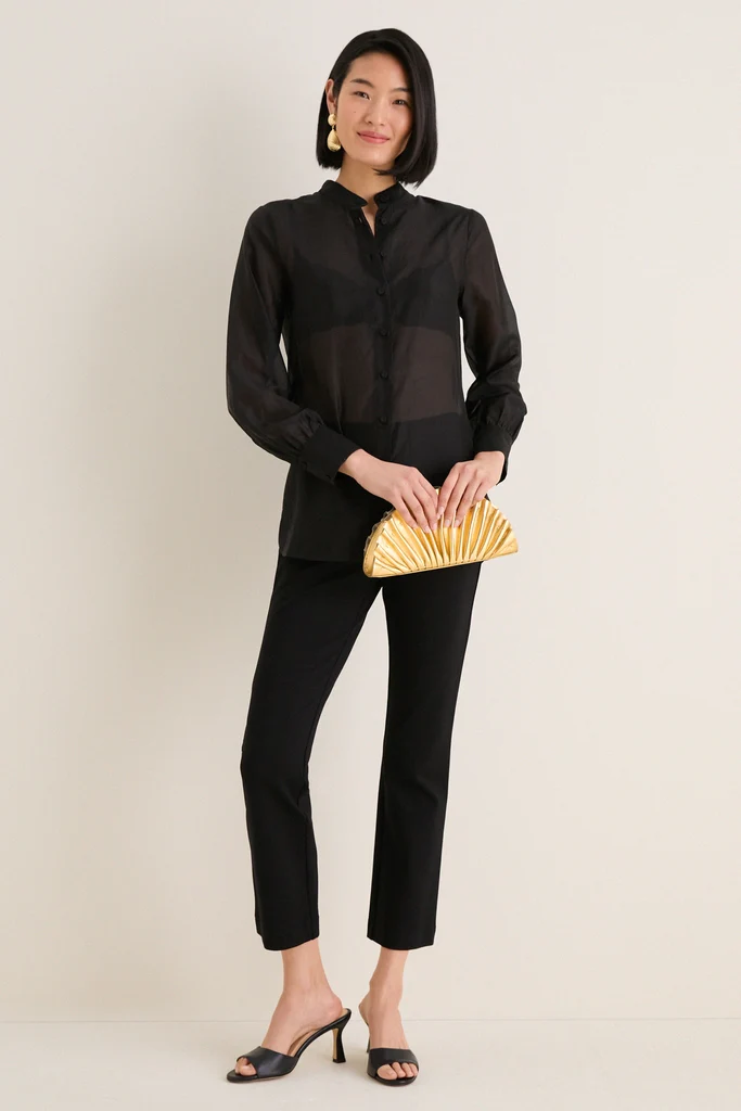 Black Sheer Organza Camelot Tunic - Image 7
