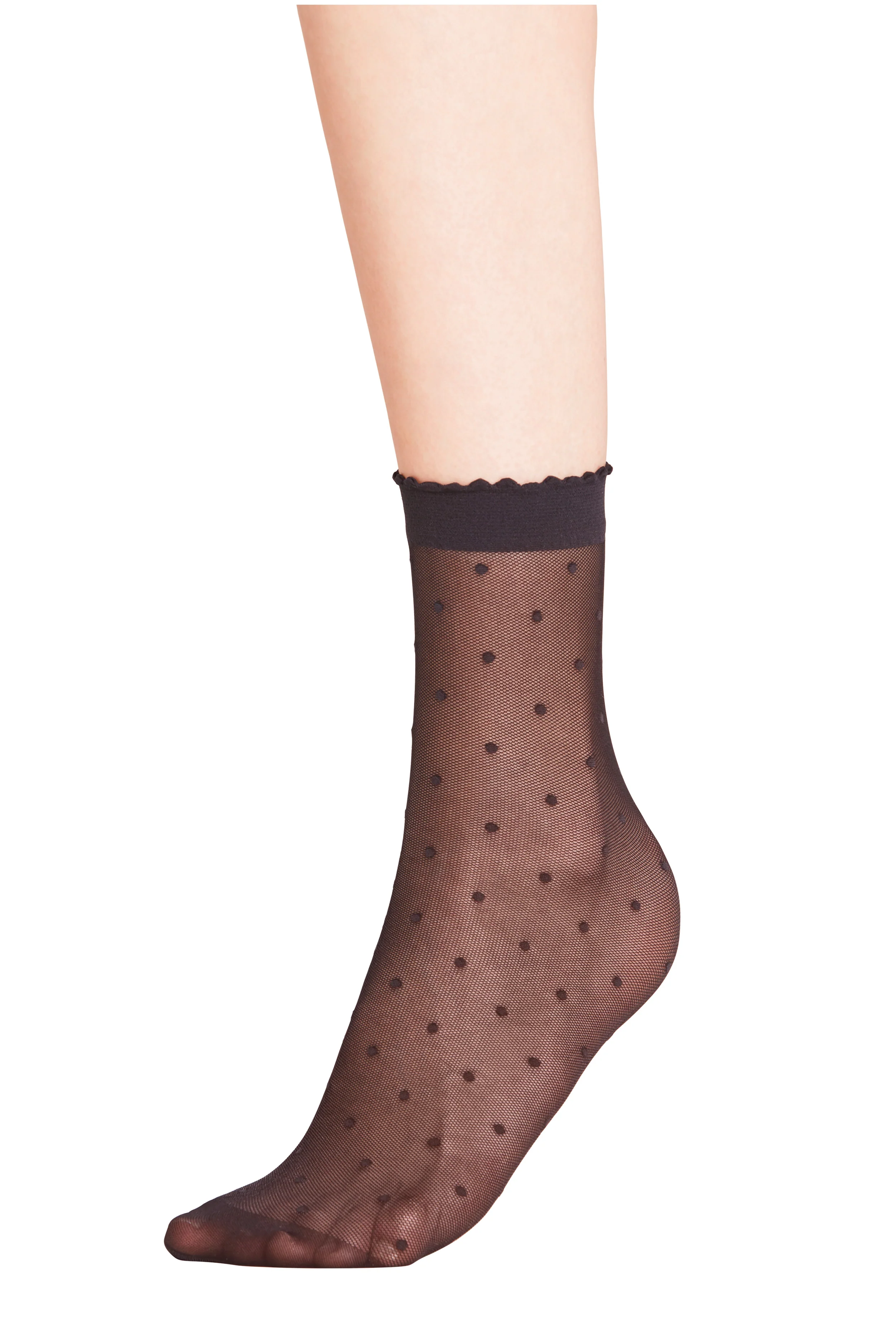 Black Sheer Polka Dot Socks - Image 4