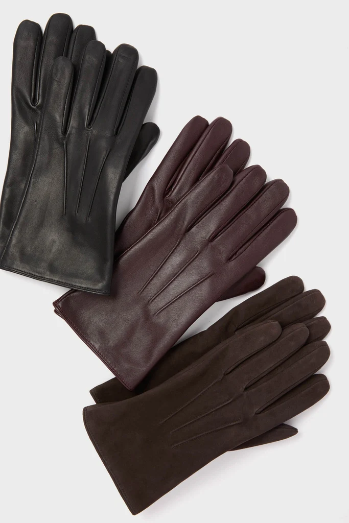 Black Short Leather Gloves - Image 4