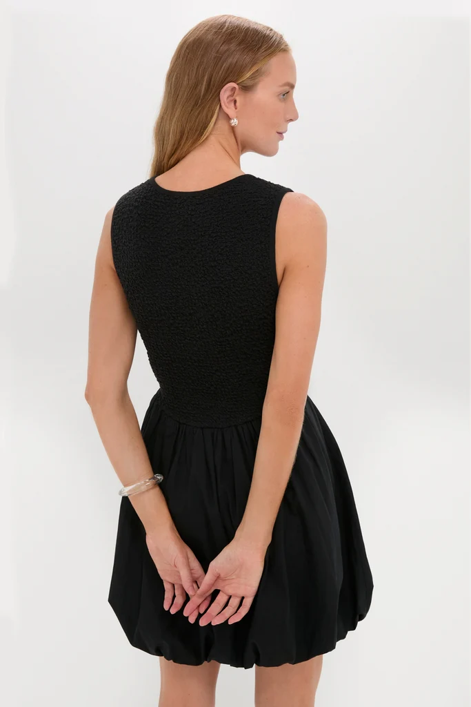 Black Smocked Marisa Dress - Image 5