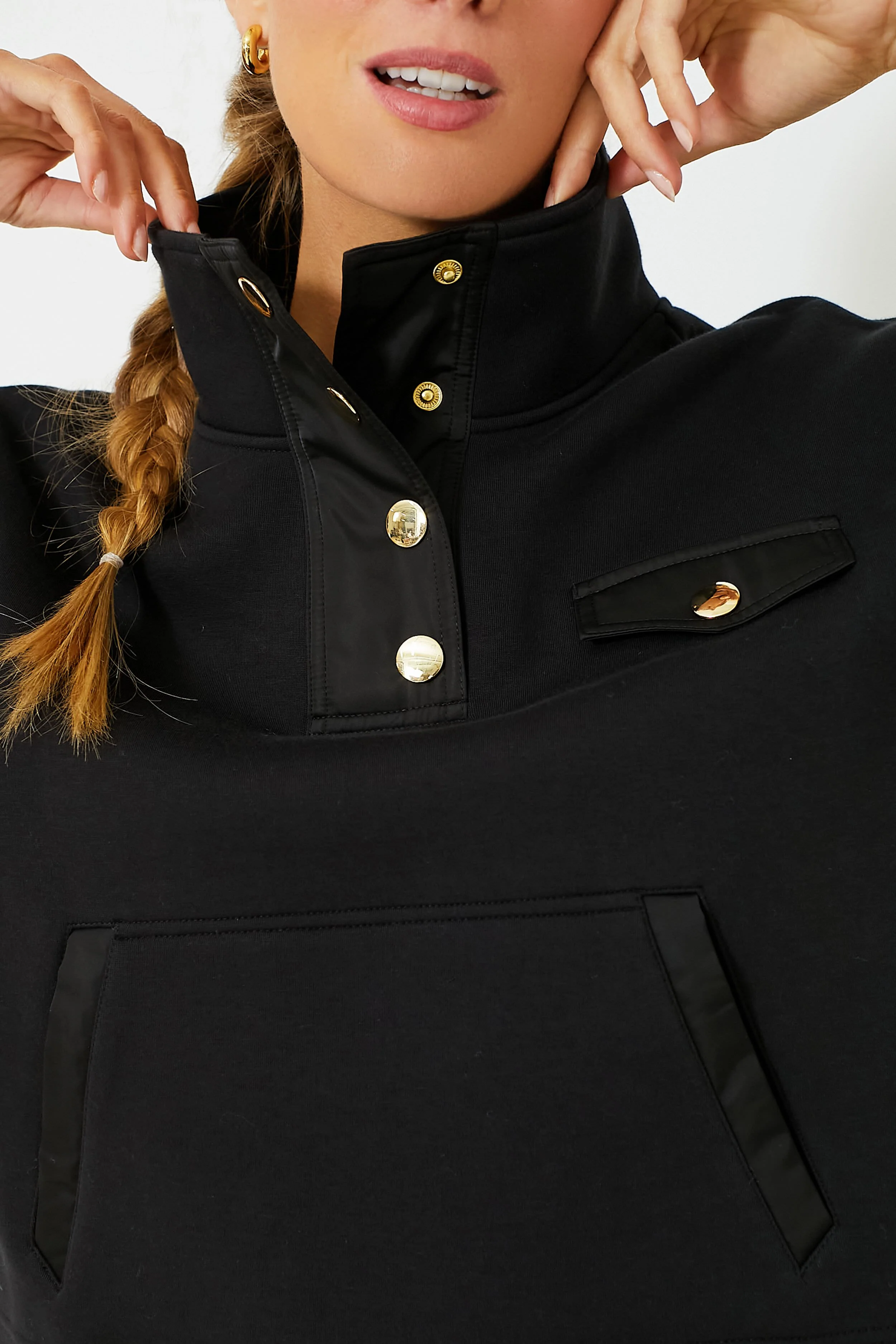 Black Snap Neck Bailey Pullover - Image 6