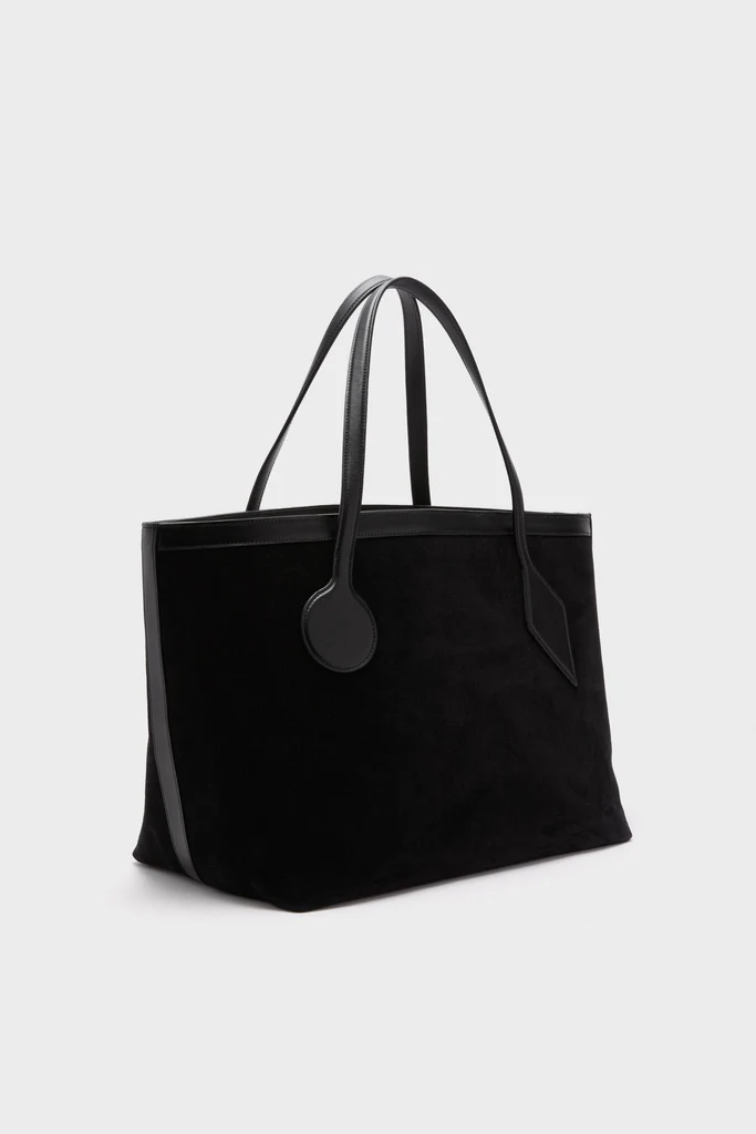 Black Suede Large Sprout Tote - Image 4