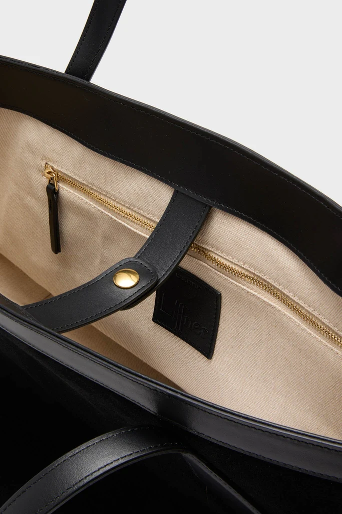 Black Suede Large Sprout Tote - Image 5