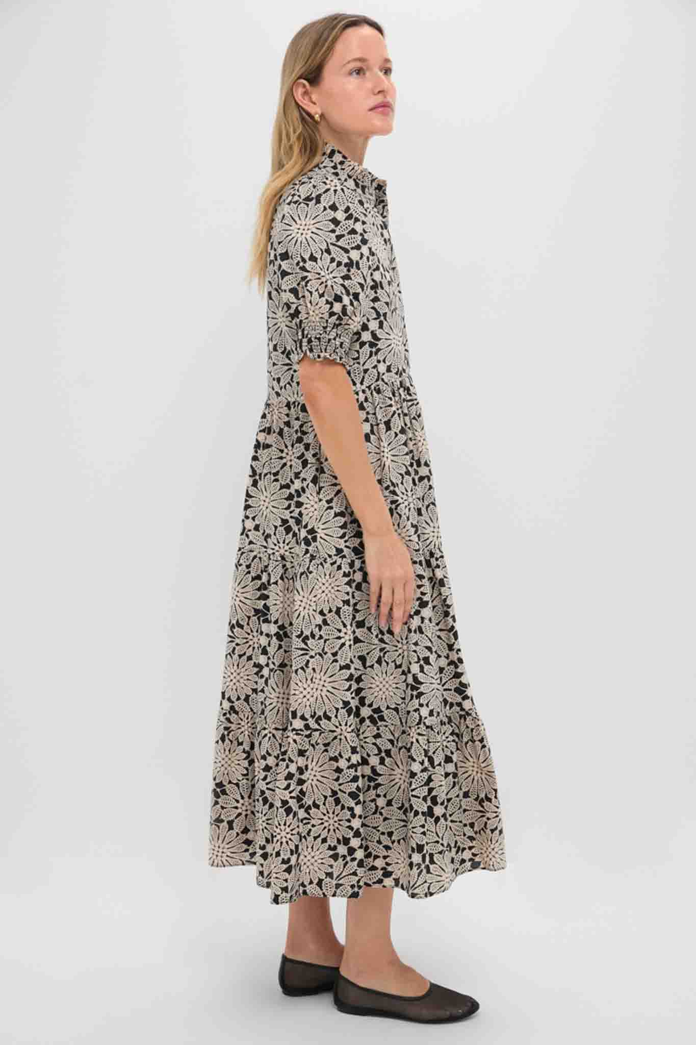 Black & Tan Printed Floral Bennett Maxi Dress - Image 4