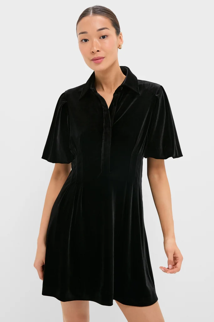 Black Velvet Mini Delaney Dress
