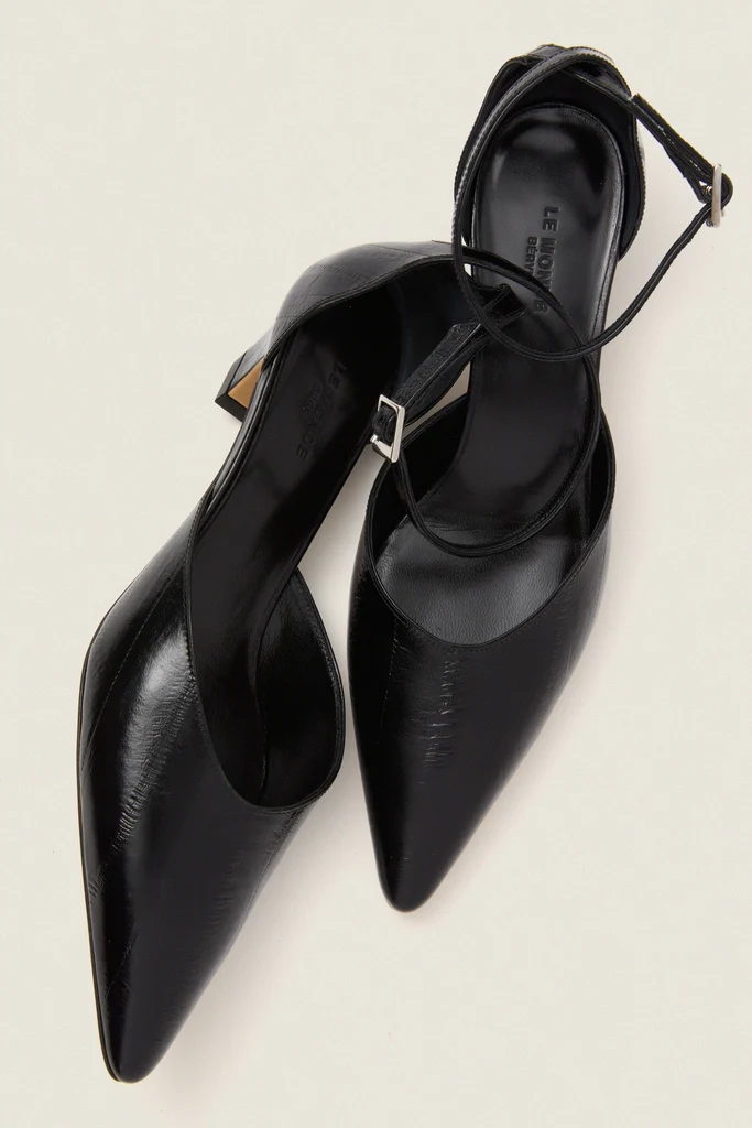 Black Victoria Kitten Heels - Image 5