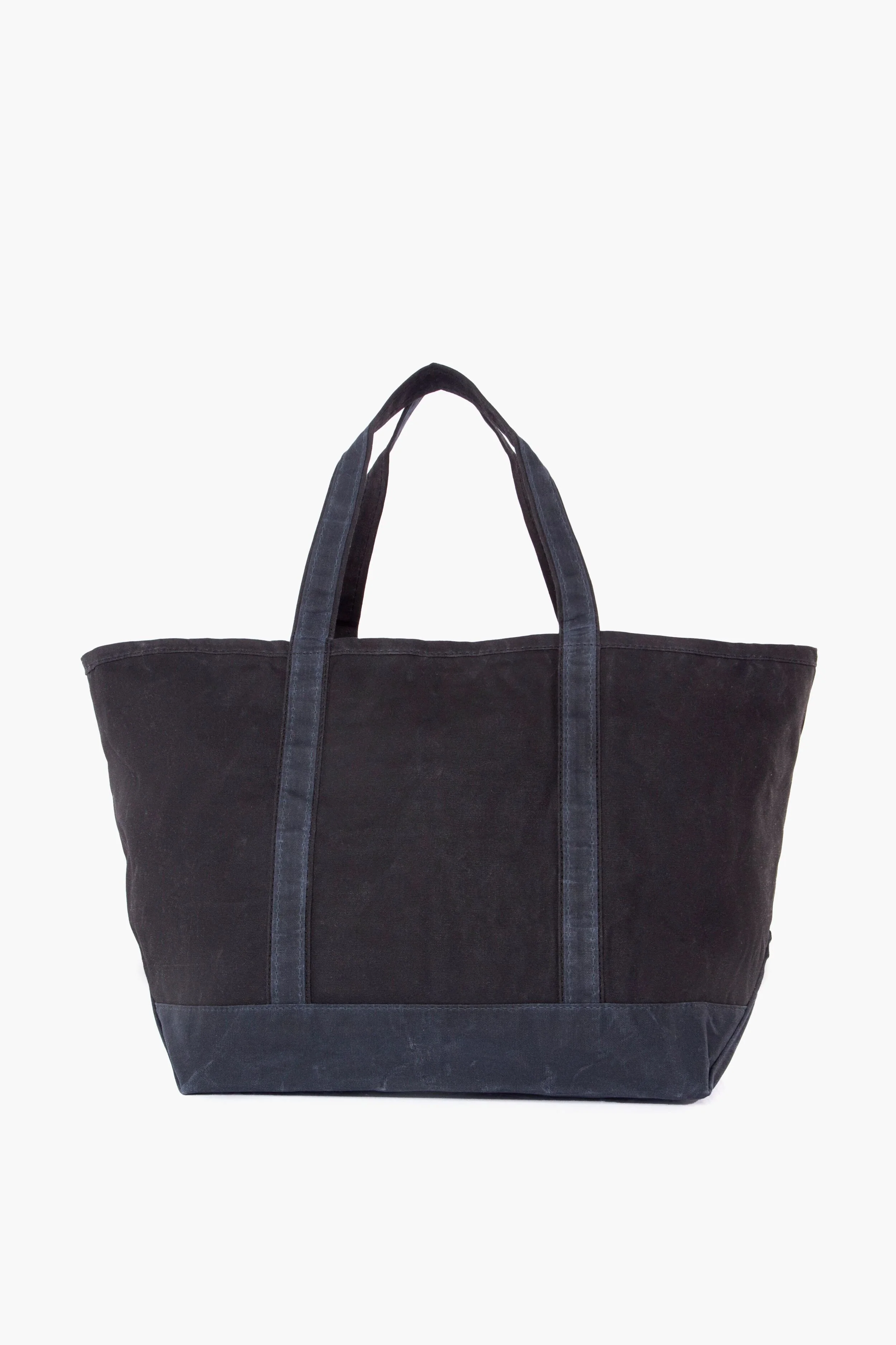 Black Waxed Large Canvas Tote - Image 2