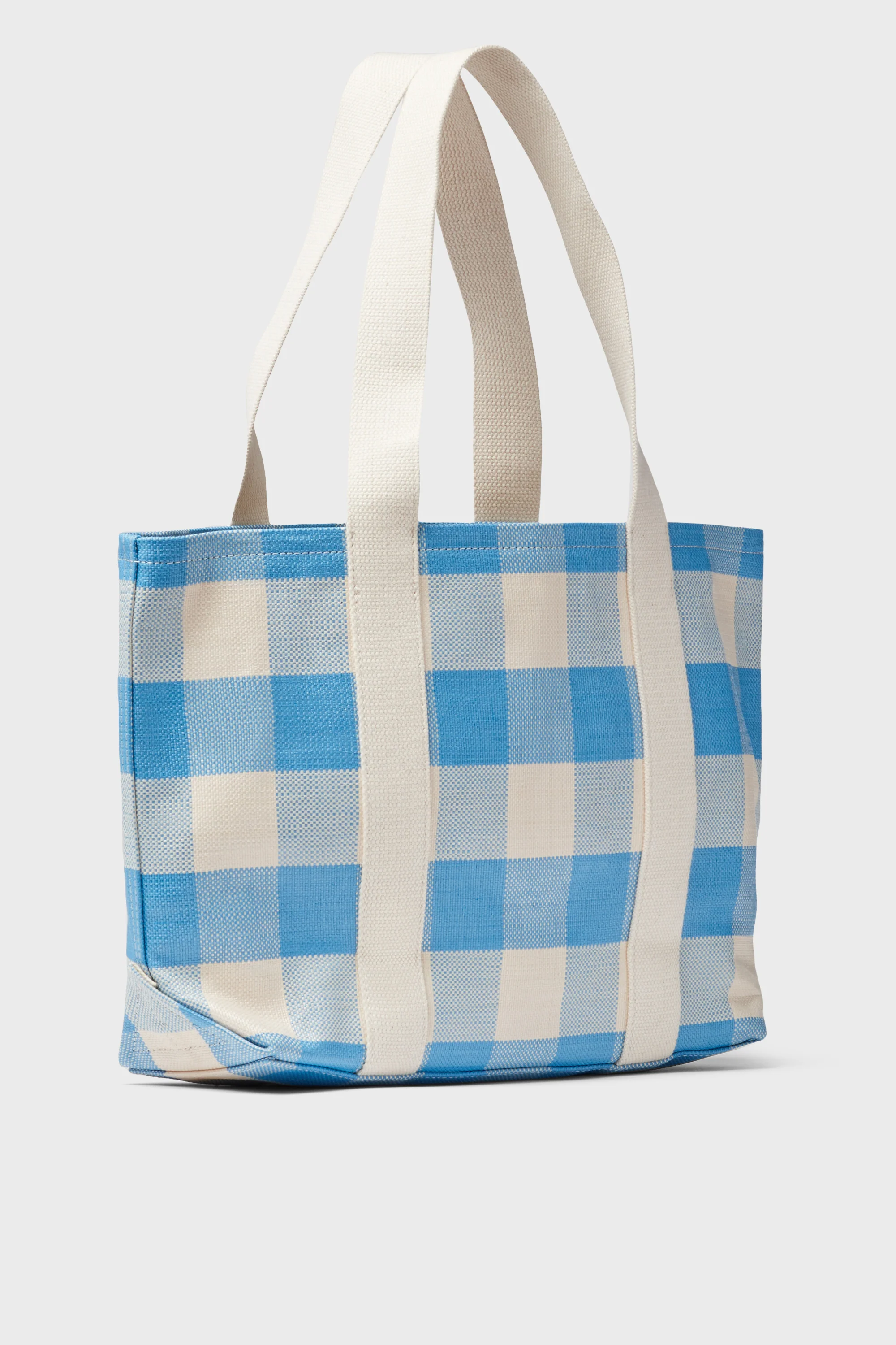 Blue and Cream Gingham Bennett Tote - Image 3