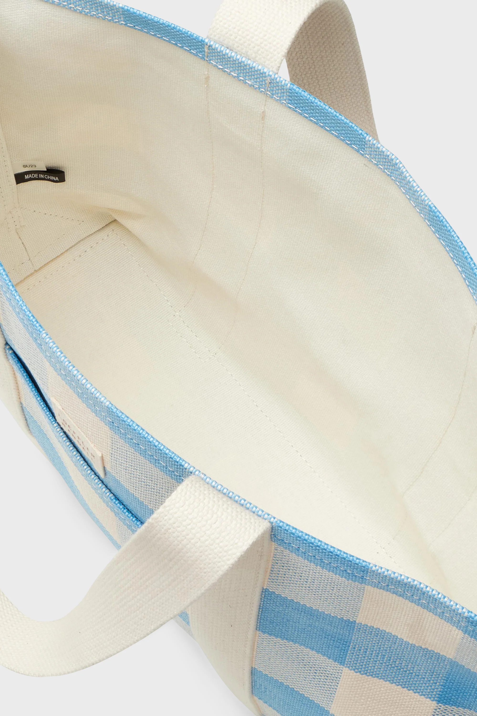 Blue and Cream Gingham Bennett Tote - Image 4